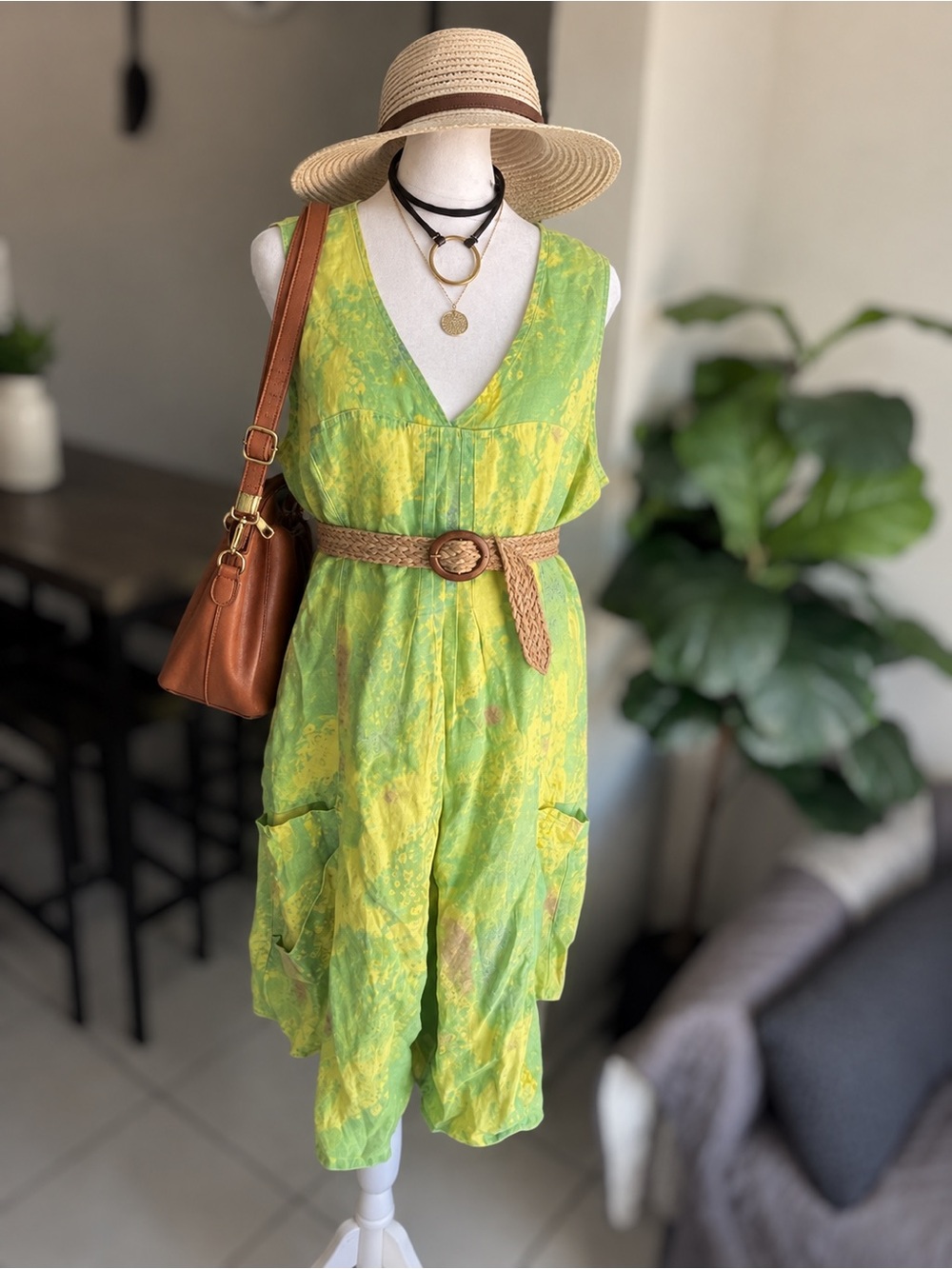 Click by Color Me Cotton Size L Linen Tunic Dress